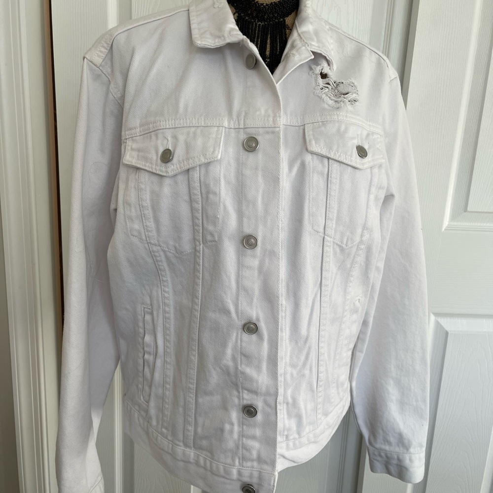 Forever 21 Classic White Jean Jacket